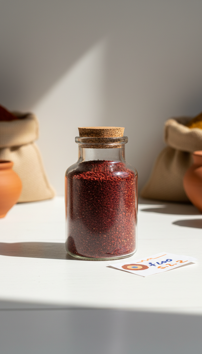 Turkish Sumac Spice Jar Glass Bottle