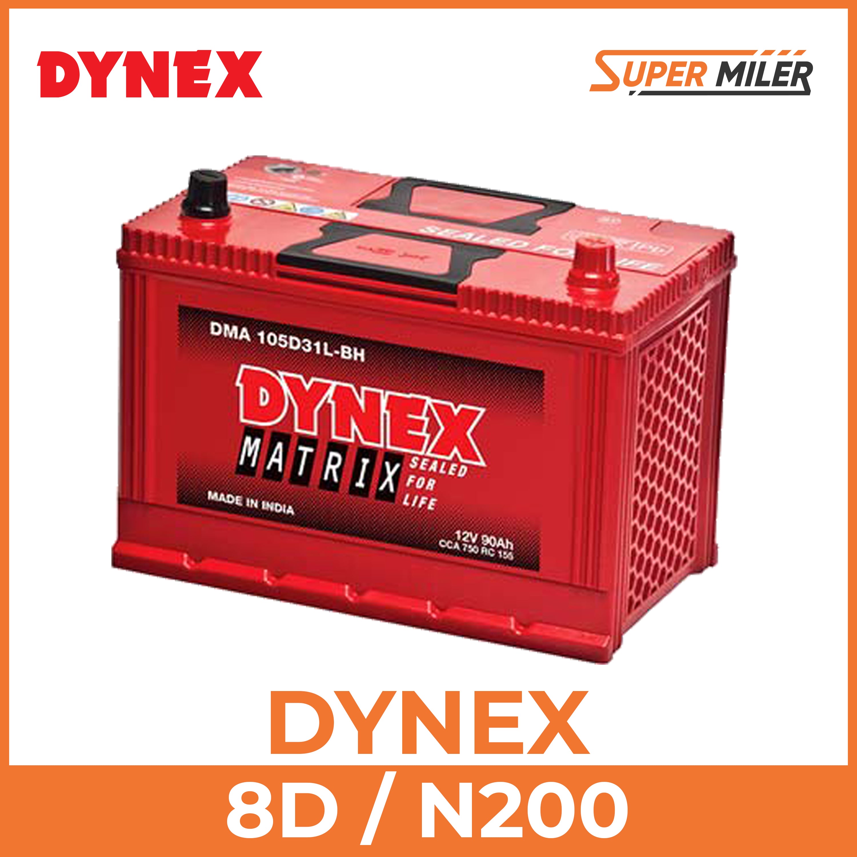 DYNEX BATTERY MF200R (8D/N200 ) - MF