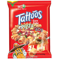 TATTOO CORN TUBE PIZZA 60g x 10packs x 10pcs