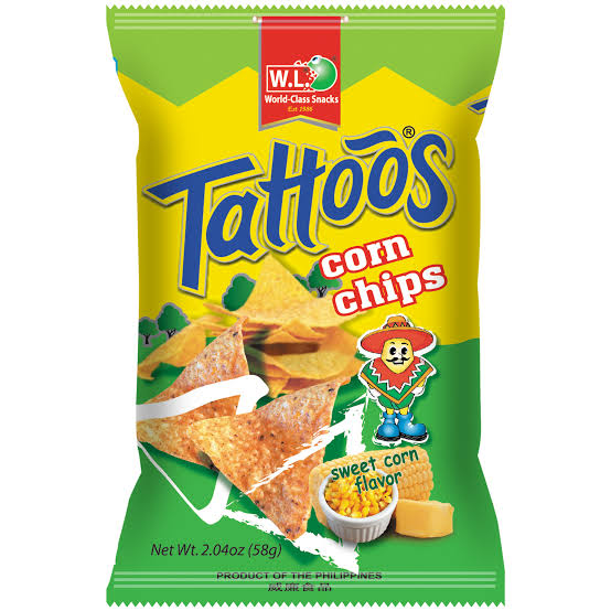 TATTOOS CORN CHPS SWEET CORN 58g x 5packs x 1