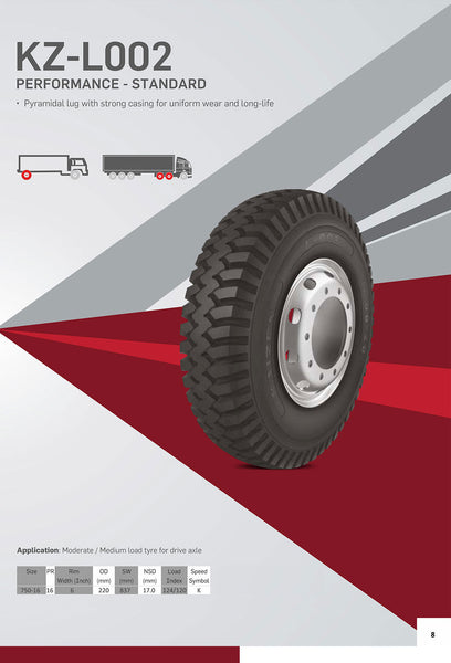 750-16 16P L002 LUG TIRE ONLY